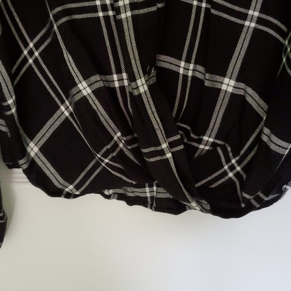 Black plaid blouse - Picture 2 of 2